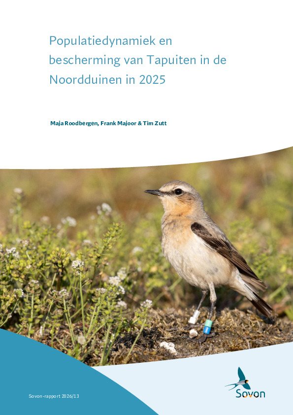 Omslag Populatiedynamiek en bescherming van Tapuiten in de Noordduinen in 2025