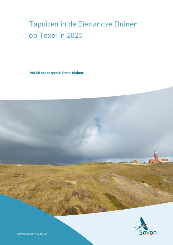 Omslag Tapuiten in de Eierlandse Duinen op Texel in 2025