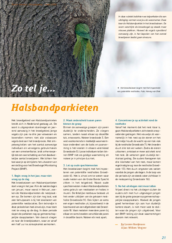 Omslag Zo tel je... Halsbandparkieten