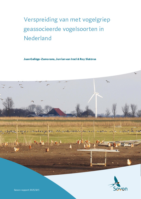 Omslag Verspreiding van met vogelgriep geassocieerde vogelsoorten in Nederland