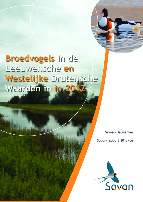 Omslag Broedvogels in de Leeuwensche en Westelijke Drutensche Waarden in 2012