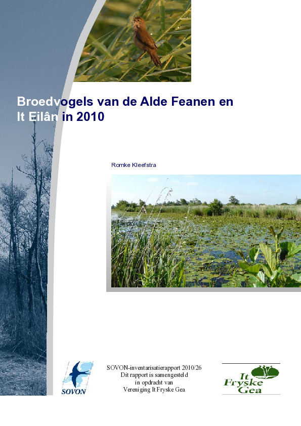 Omslag Broedvogels van de Alde Feanen en It Eilân in 2010