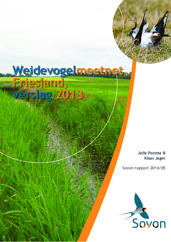 Omslag Weidevogelmeetnet Friesland, verslag 2013