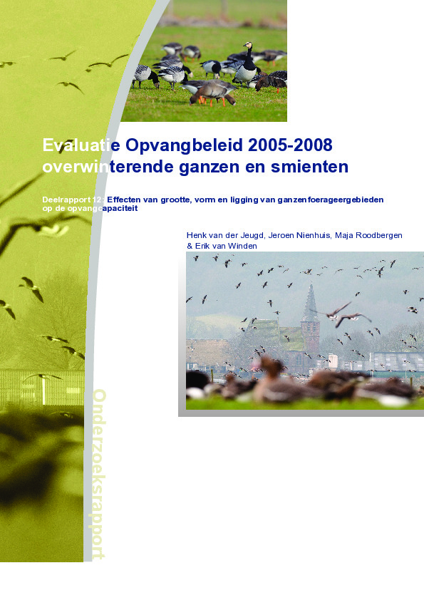 Omslag Evaluatie Opvangbeleid 2005-2008 overwinterende ganzen en smienten / deelrapport 12