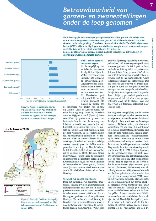 Omslag Betrouwbaarheid van ganzen- en zwanentellingen onder de loep genomen