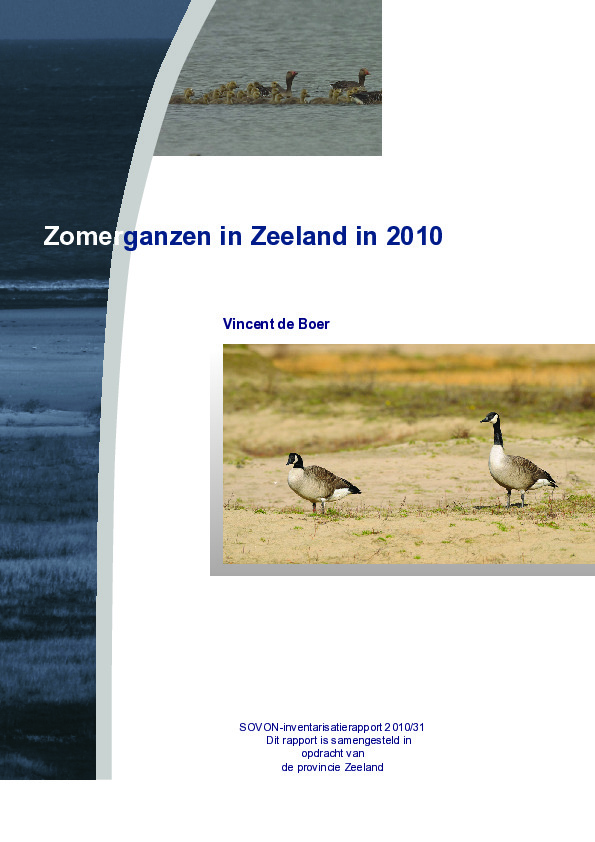 Omslag Zomerganzen in Zeeland in 2010