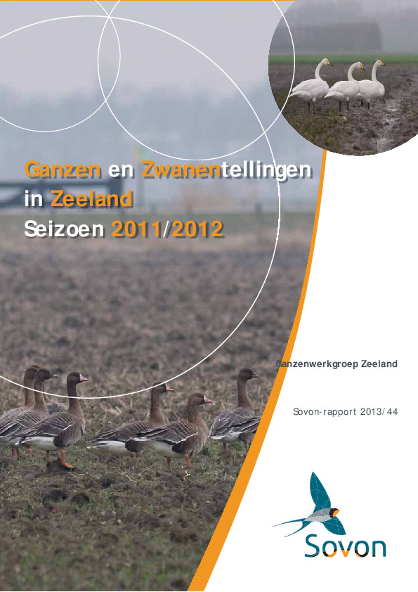 Omslag Ganzen- en Zwanentellingen in Zeeland, seizoen 2011/2012