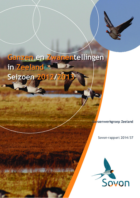 Omslag Ganzen- en Zwanentellingen in Zeeland, seizoen 2012/2013