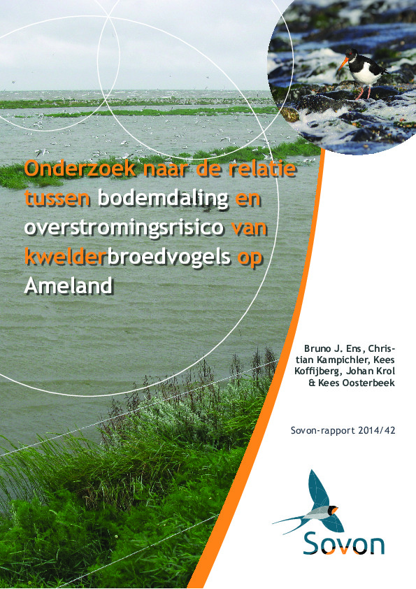 Omslag Onderzoek naar de relatie tussen bodemdaling en overstromingsrisico van kwelderbroedvogels op Ameland