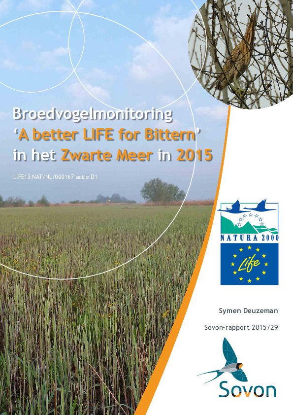 Omslag Broedvogelmonitoring ‘A Better LIFE for Bittern’-Nulmeting 2015