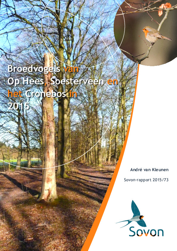 Omslag Broedvogels van Op Hees, Soesterveen en het Cronebos in 2015