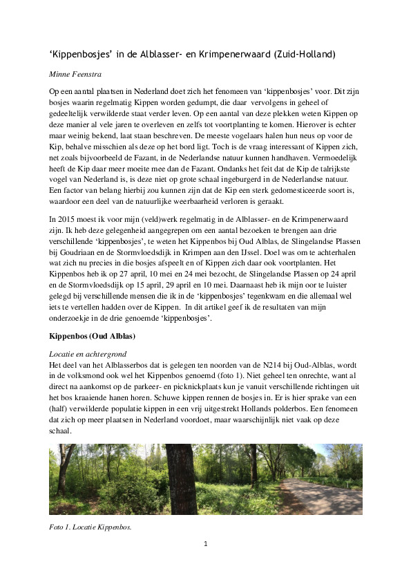Omslag Kippenbosjes in de Alblasser- en Krimpenerwaard (Zuid-Holland)