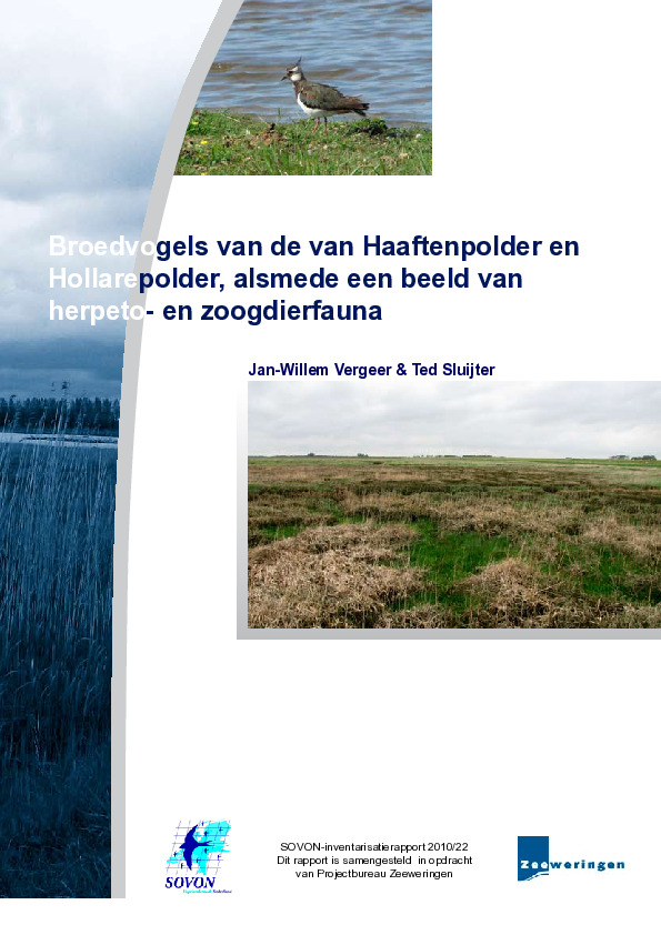 Omslag Broedvogels van de van Haaftenpolder en Hollarepolder, alsmede een beeld van herpeto- en zoogdierfauna