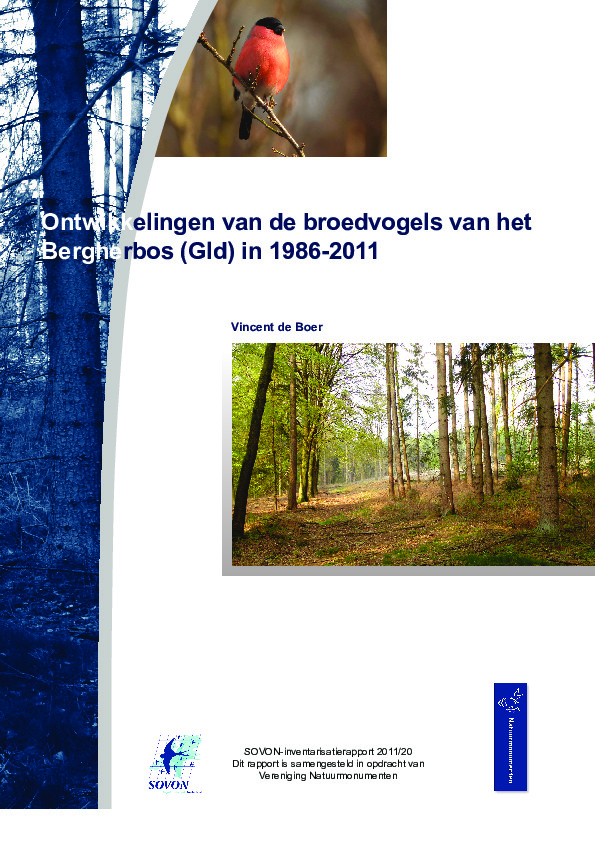 Omslag Ontwikkelingen van de broedvogels van het Bergherbos (Gld) in 1986-2011