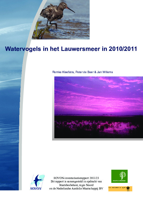 Omslag Watervogels in het Lauwersmeer in 2010/2011