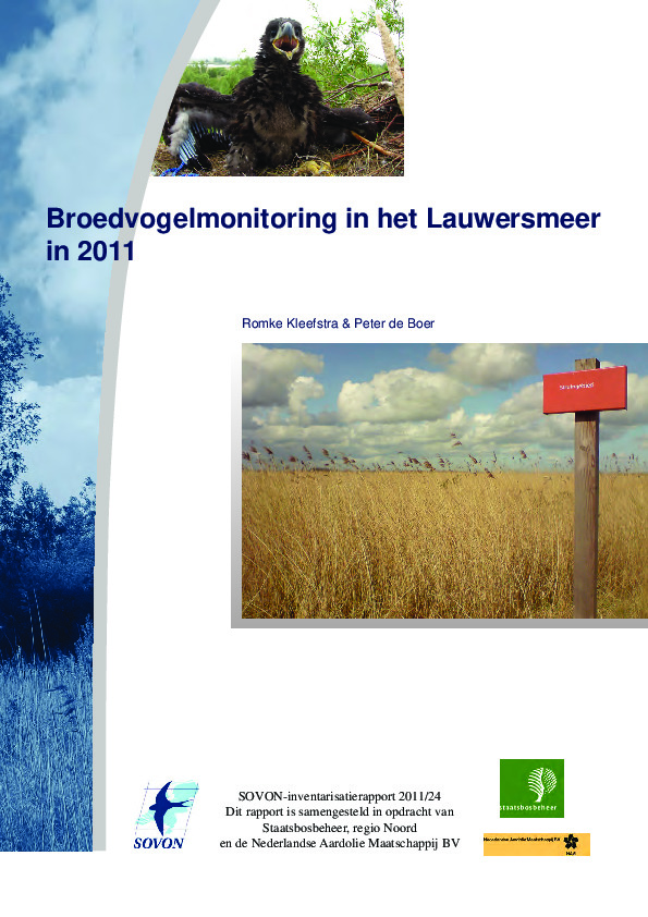 Omslag Broedvogelmonitoring in het Lauwersmeer in 2011