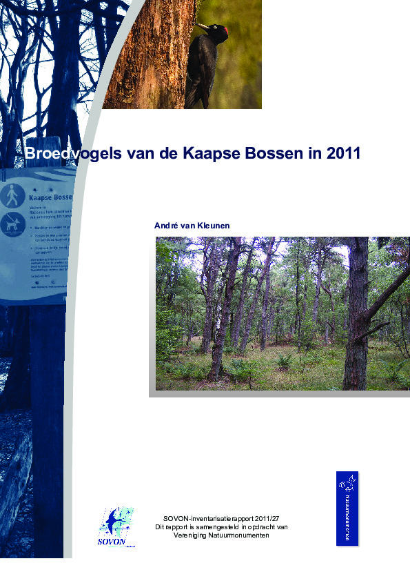 Omslag Broedvogels van de Kaapse Bossen in 2011