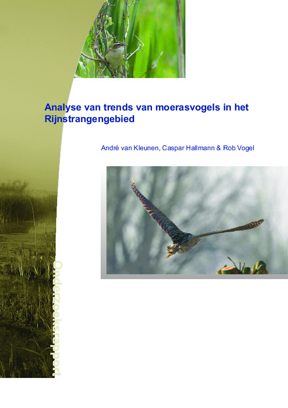 Omslag Analyse van trends van moerasvogels in het Rijnstrangengebied