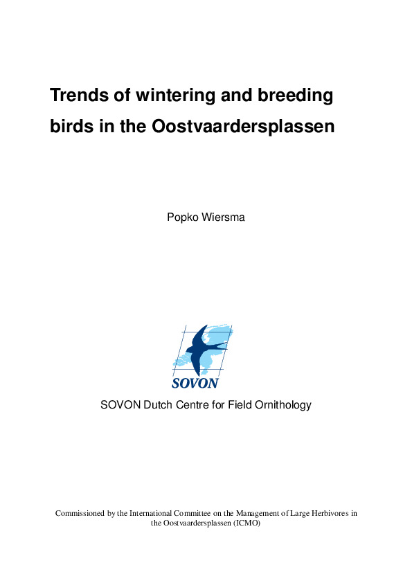 Omslag Trends of wintering and breeding birds in the Oostvaardersplassen