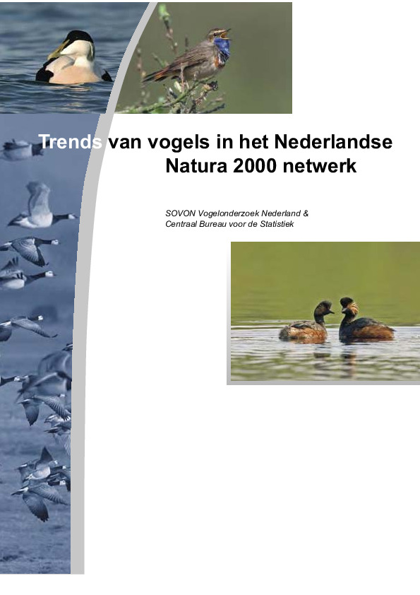 Omslag Trends van vogels in het Nederlandse Natura2000 netwerk