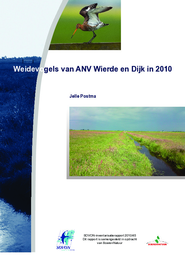 Omslag Weidevogels van ANV Wierde & Dijk in 2010