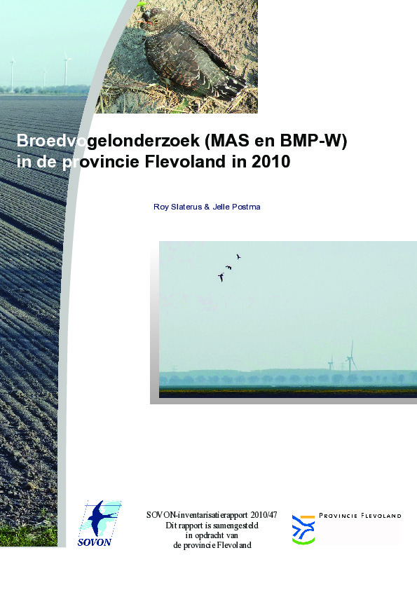 Omslag Broedvogelonderzoek (MAS en BMP-W) in de provincie Flevoland in 2010