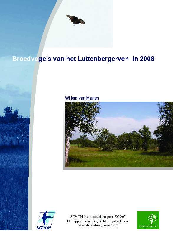 Omslag De broedvogels van het Luttenbergerven in 2008