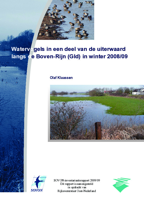 Omslag Watervogels in een deel van de uiterwaard langs de Bovenrijn (Gld) in winter 2008/09