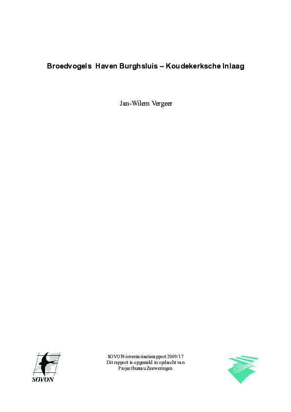 Omslag Broedvogels van Haven Burghsluis - Koudekerksche Inlaag, alsmede een beeld van herpeto- en zoogdierfauna