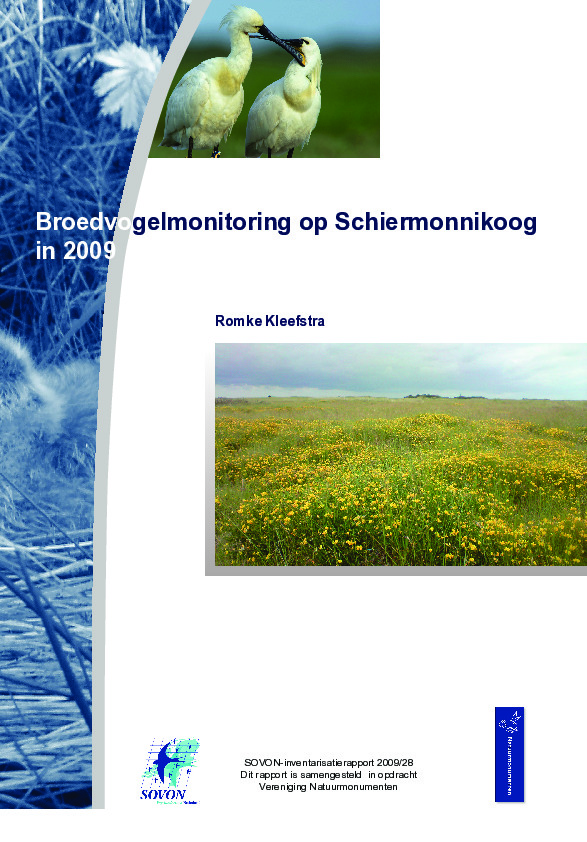 Omslag Broedvogelmonitoring op Schiermonnikoog in 2009