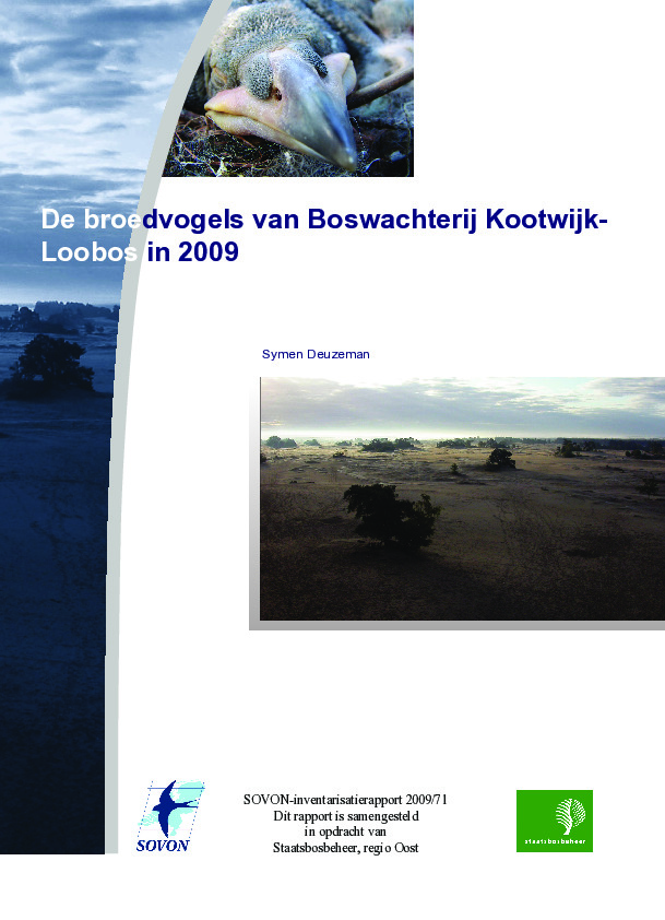 Omslag De broedvogels van Boswachterij Kootwijk-Loobosch in 2009