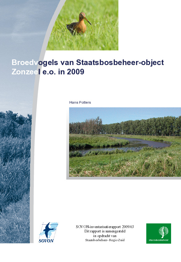 Omslag Broedvogels  van Staatsbosbeheer-object Zonzeel eo in 2009