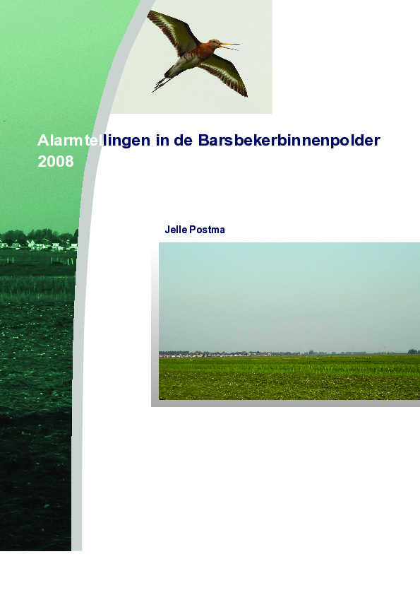 Omslag Alarmtellingen in de Barsbekerbinnenpolder in 2008