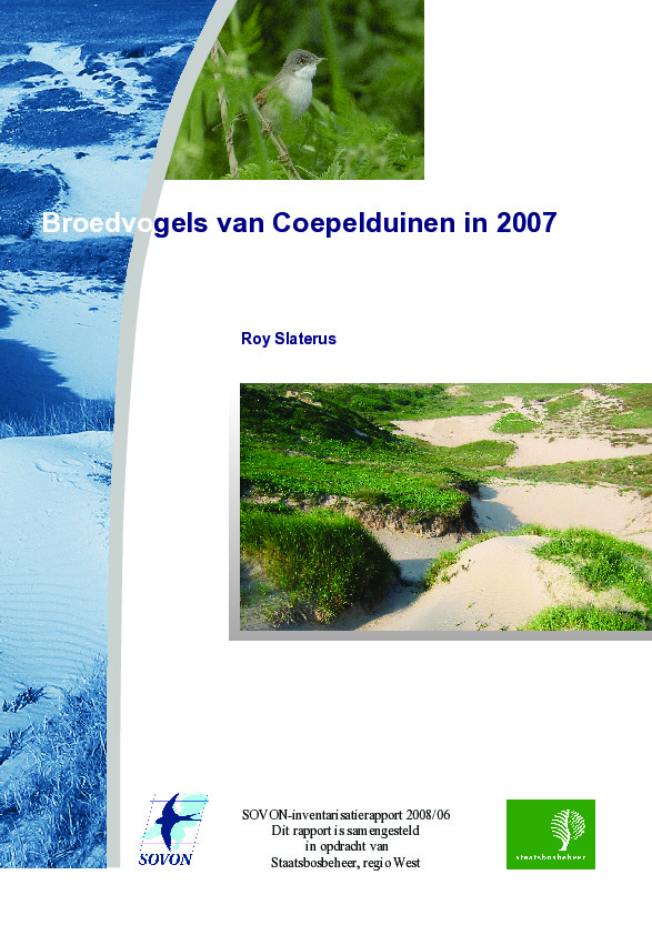 Omslag Broedvogels van Coepelduinen in 2007