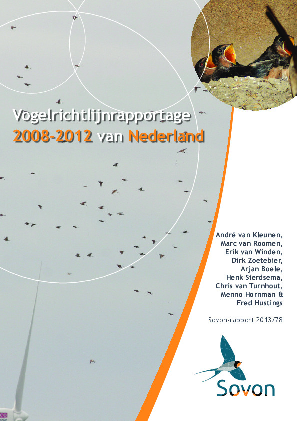 Omslag Toelichting op geleverde vogelinformatie voor de Vogelrichtlijnrapportage 2008-2012