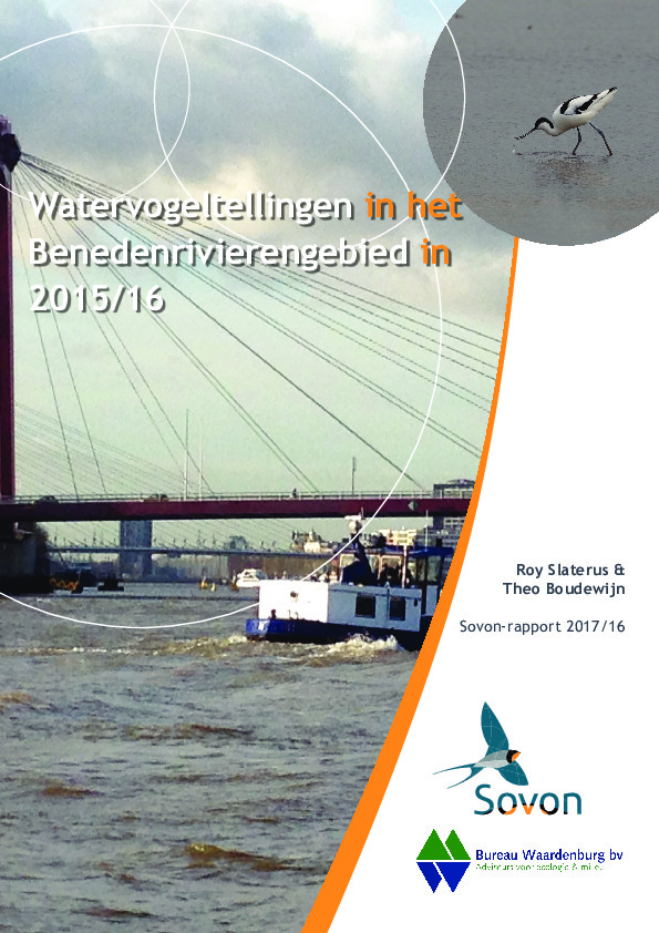 Omslag Watervogeltellingen in het Benedenrivierengebied in 2015/16