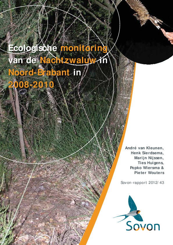 Omslag Ecologische monitoring Nachtzwaluw in Noord-Brabant in 2008-2010