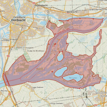 Begrenzing Natura 2000-gebied Biesbosch