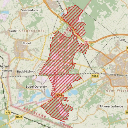 Begrenzing Natura 2000-gebied Weerter- en Budelerbergen & Ringselven