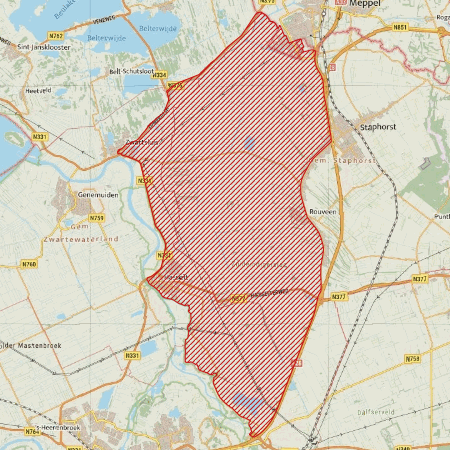 Begrenzing Overig - watervogelmonitoringgebied Staphorsterveld en Haerster- en Gennerbroek