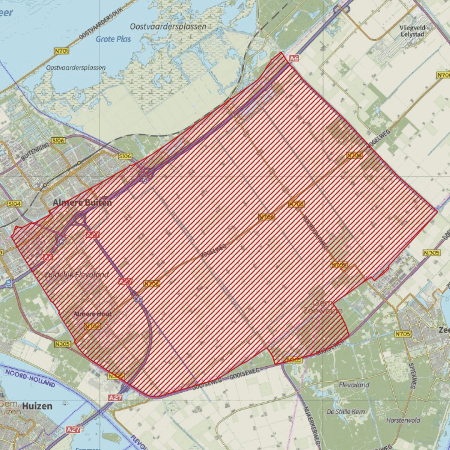 Begrenzing Overig - watervogelmonitoringgebied Zuid-Flevoland-midden